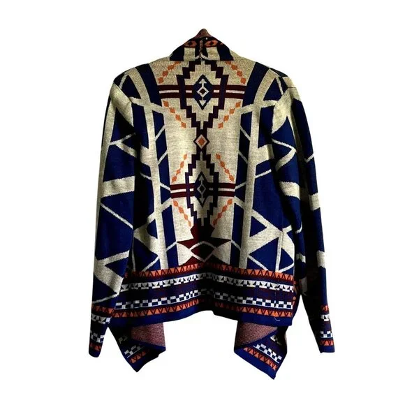 Flying Tomato Southwest Aztec Print Women's Medium Open Front Cardigan Cozy - Picture 5 of 6